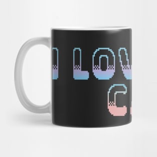 I Love My Cat Classic Video Game Graphic Peach Purple Blue Gradient Mug